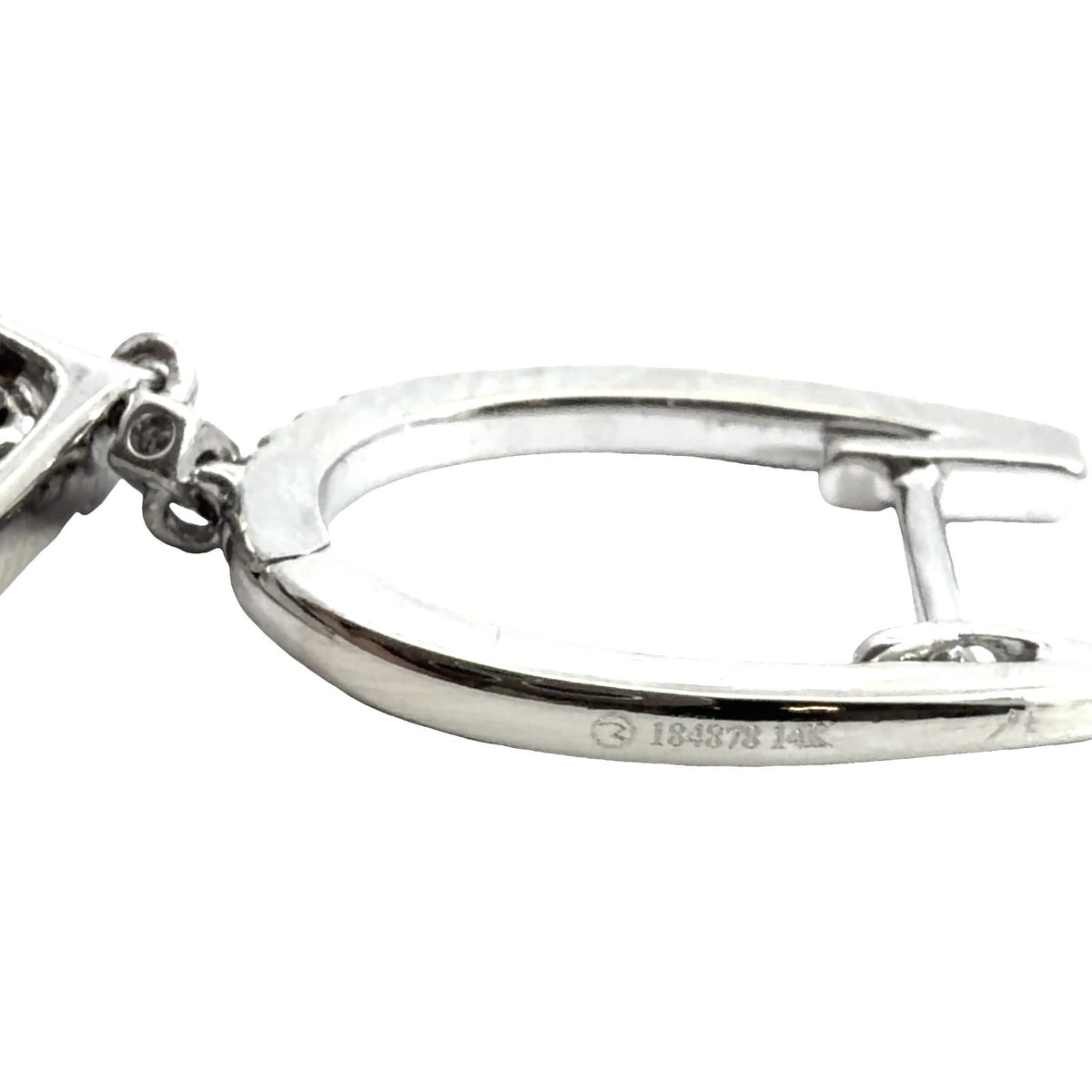 14k White Gold Dangle Earrings with (0.22ctw) Diamond and (0.12ctw) Sapphire4