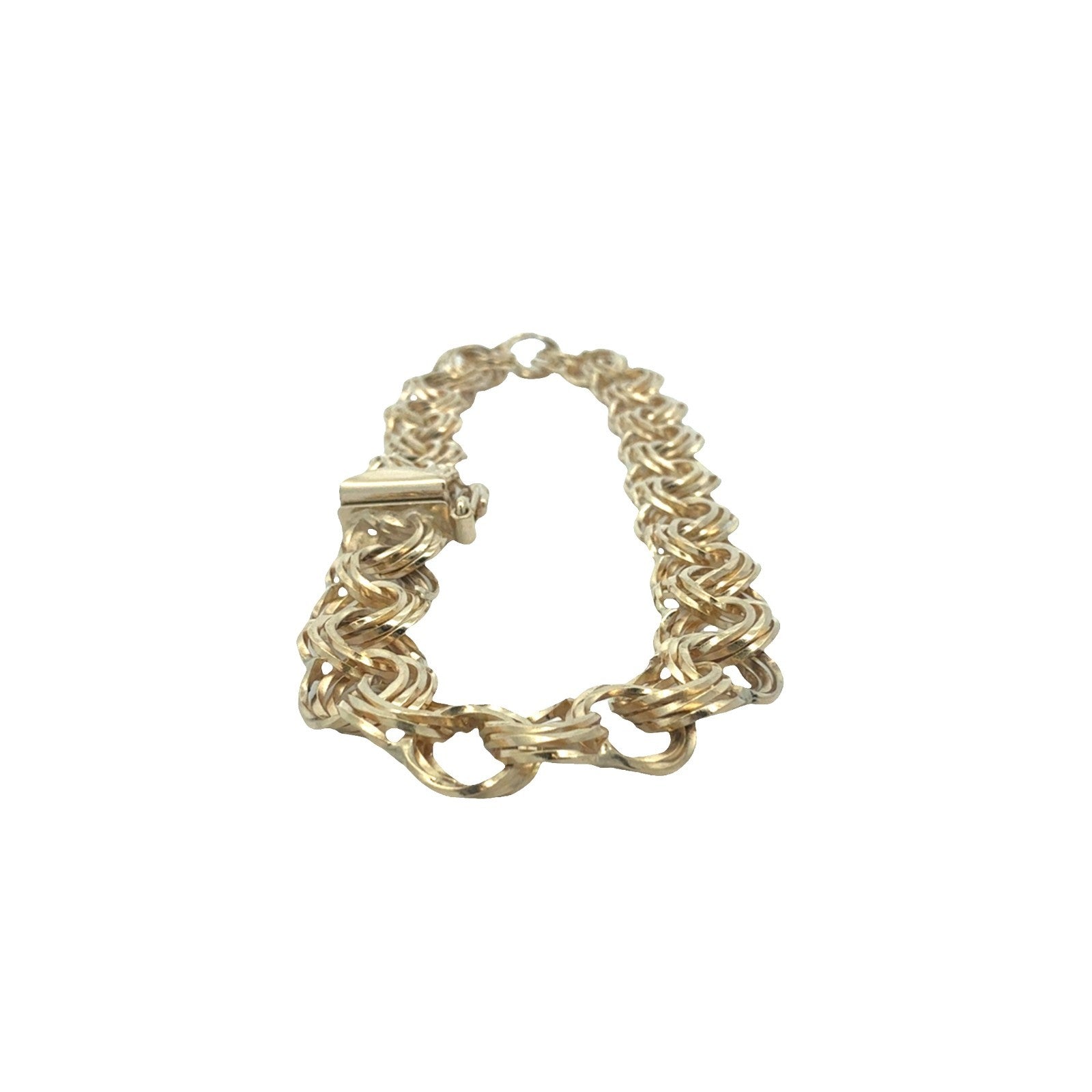 14k Yellow Gold Stamped Link Chain Bracelet 7.5"2