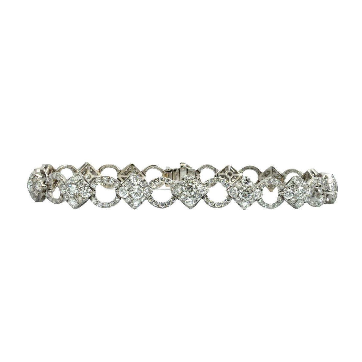 Estate 18k White Gold 6.50ctw Diamond Bracelet 7 in.0