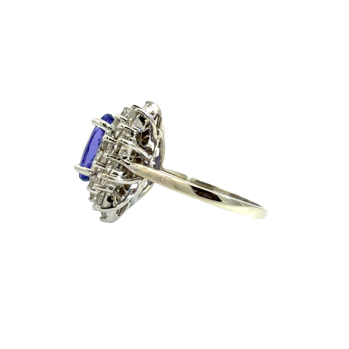 14k White Gold 3.50ctw Tanzanite 1.70ctw Diamond Ring-AIGL Appraisal Included4