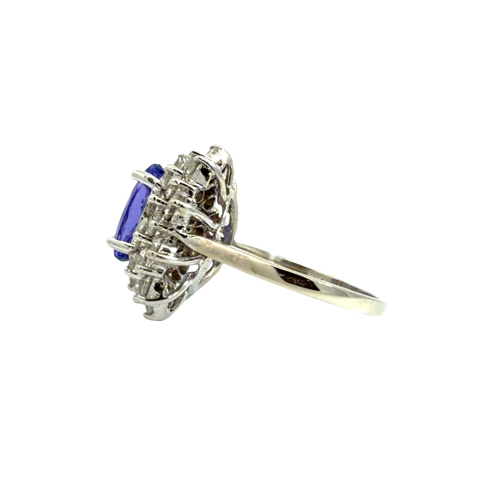 14k White Gold 3.50ctw Tanzanite 1.70ctw Diamond Ring-AIGL Appraisal Included4