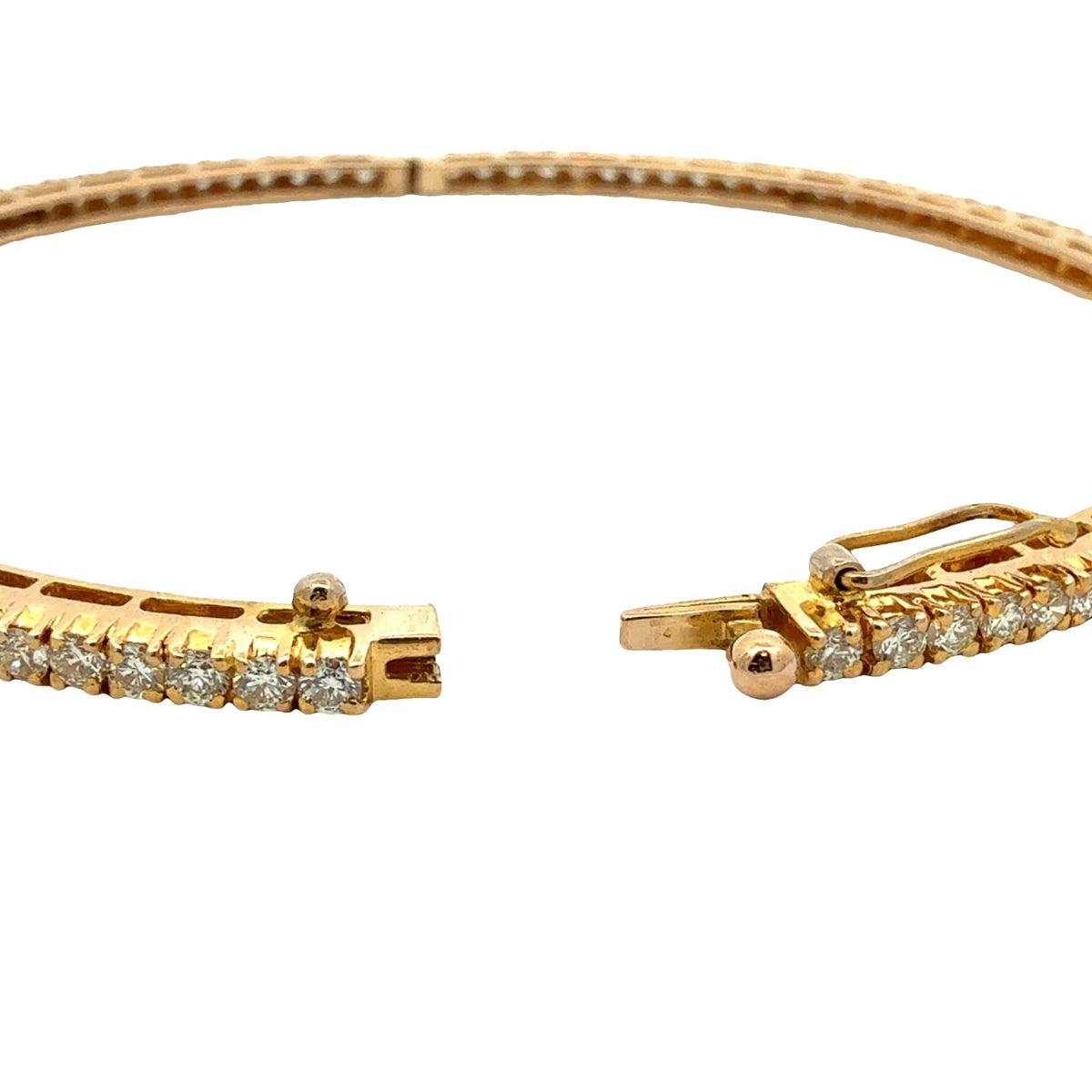 18k Yellow Gold and 3.03ctw Diamond Bangle Bracelet 7.25"6