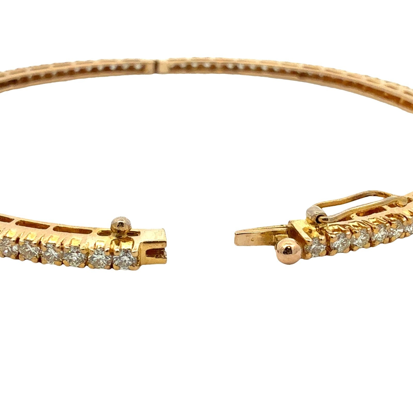 18k Yellow Gold and 3.03ctw Diamond Bangle Bracelet 7.25"6