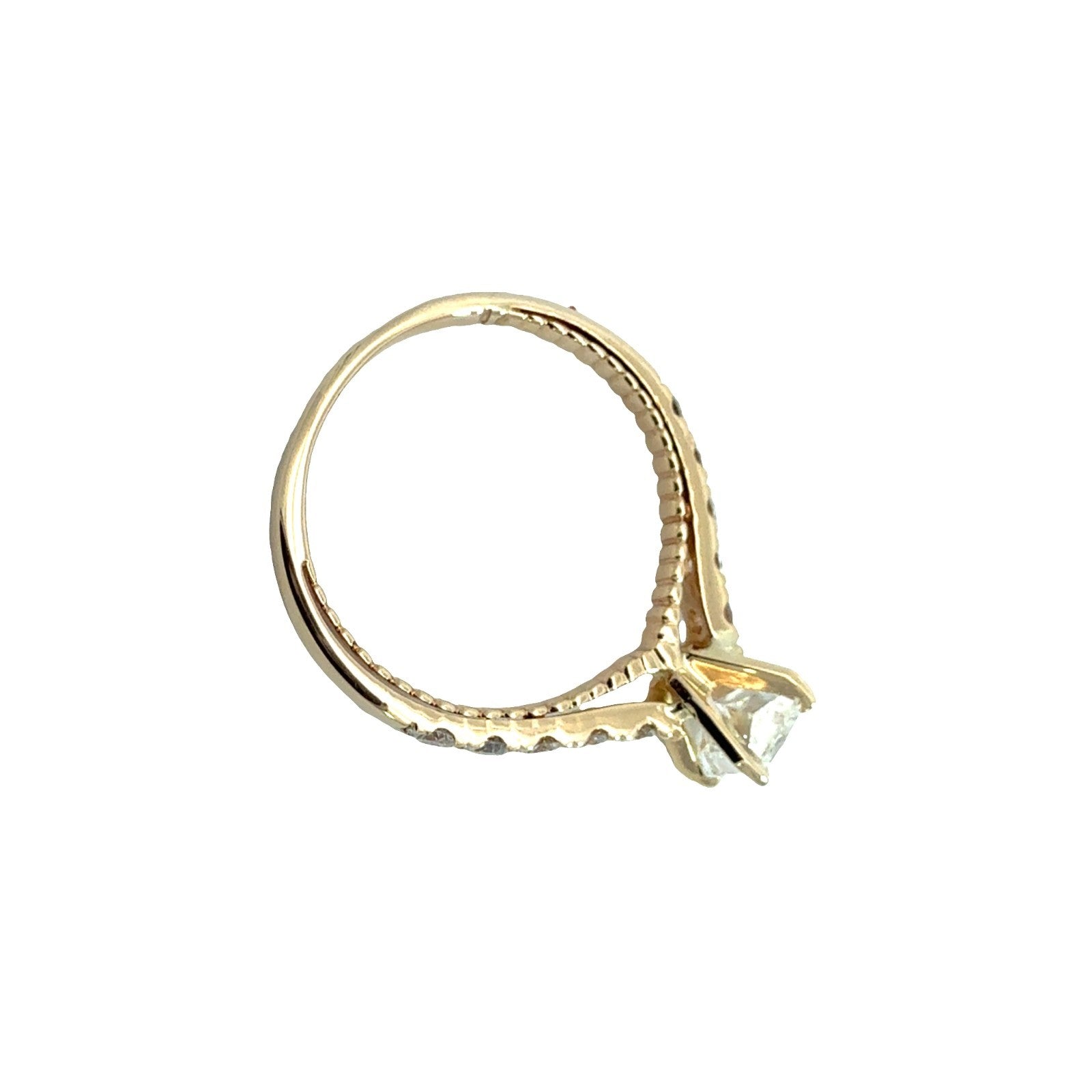 14k Yellow Gold 1.55ctw (1.00ctw) Radiant Cut Diamond Engagement Ring Size 7.50