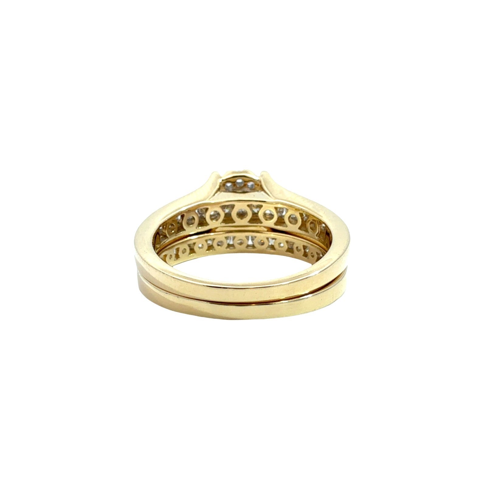 14k Yellow Gold 1.16cttw Diamond Cluster Engagement Ring Set Size 6.753