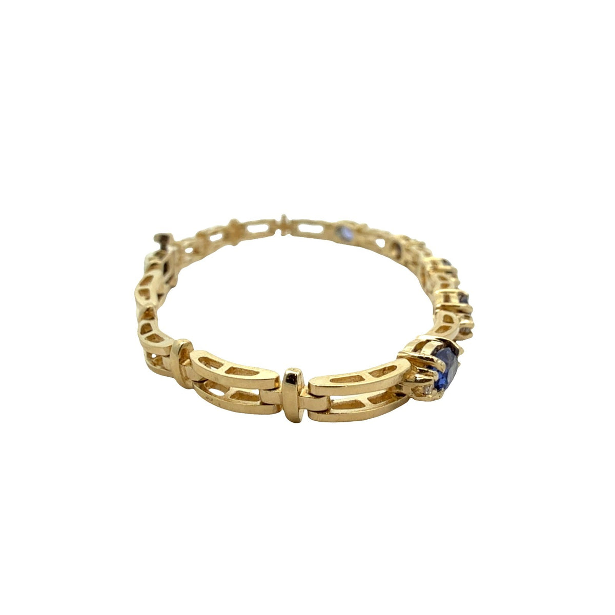 14k Yellow Gold Tennis Bracelet with 2.75ctw Tanzanite and 0.18ctw Diamond 7"2
