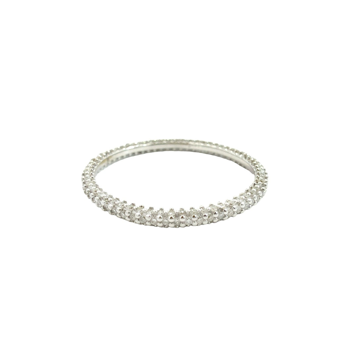 14k White Gold Pavé 0.68cttw Diamond Eternity Wedding Band0