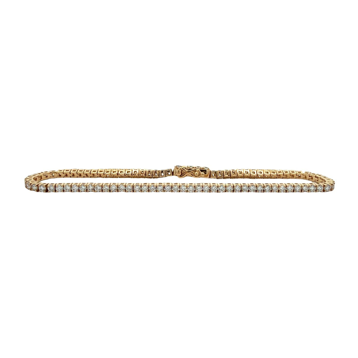 14k Yellow Gold and 2.18cttw Lab- Created Diamond Tennis Bracelet 7"0