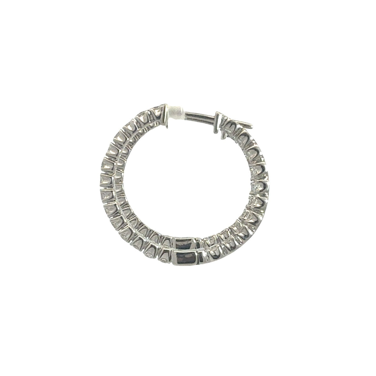 14k White Gold and 1.56ctw Diamond Hoop Earrings1