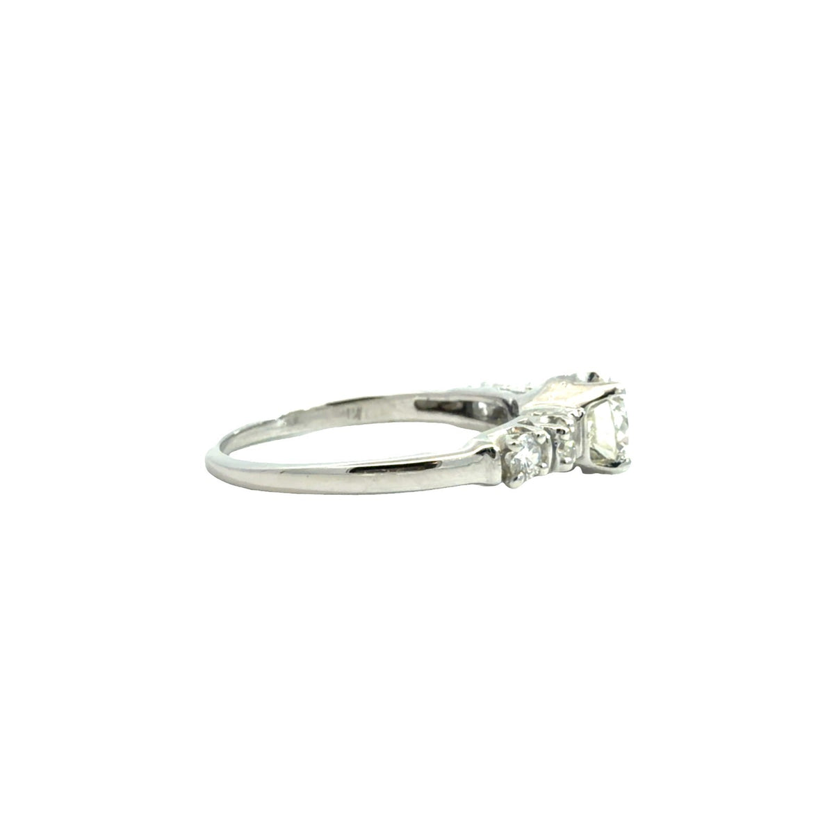 Vintage 14k White Gold 0.83cttw Diamond Engagement Ring Size 61