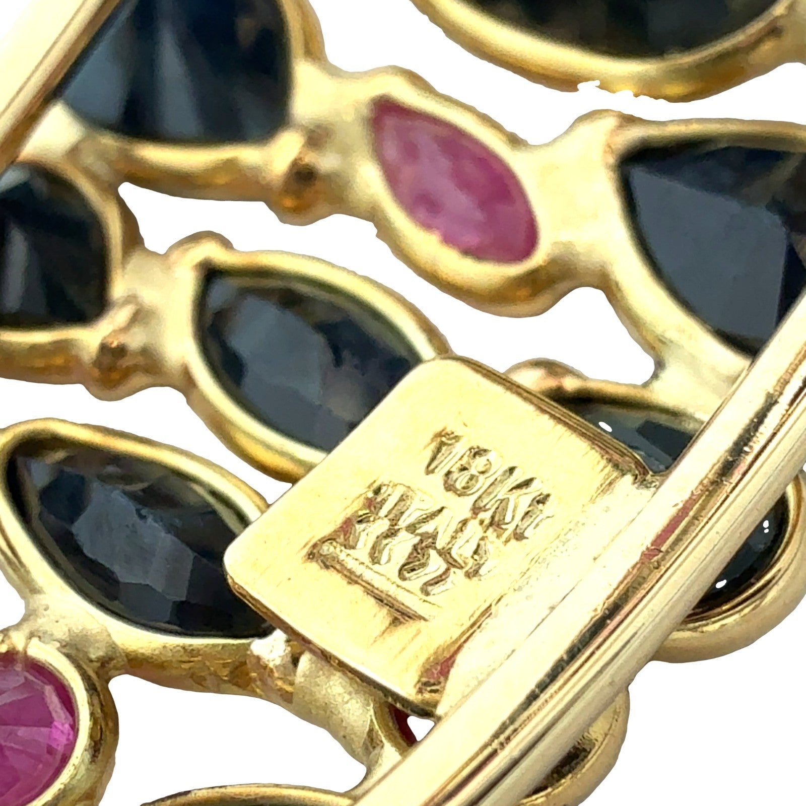 Vitnage 18k Yellow Gold 16.10cttw Sapphire & 3.31cttw Ruby Cuff Bracelet5