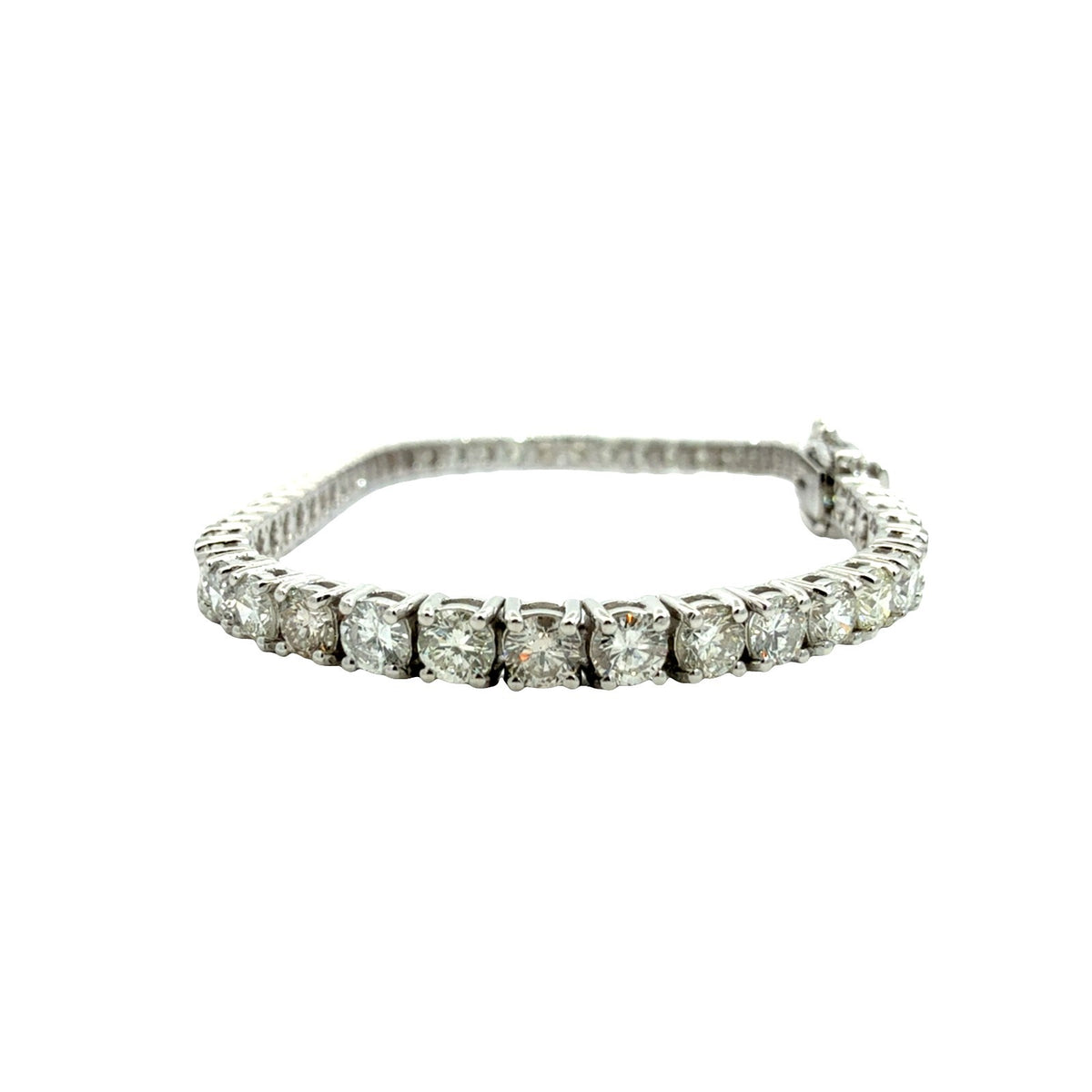 NEW 14k White Gold and 6.37cttw Diamond Tennis Bracelet2
