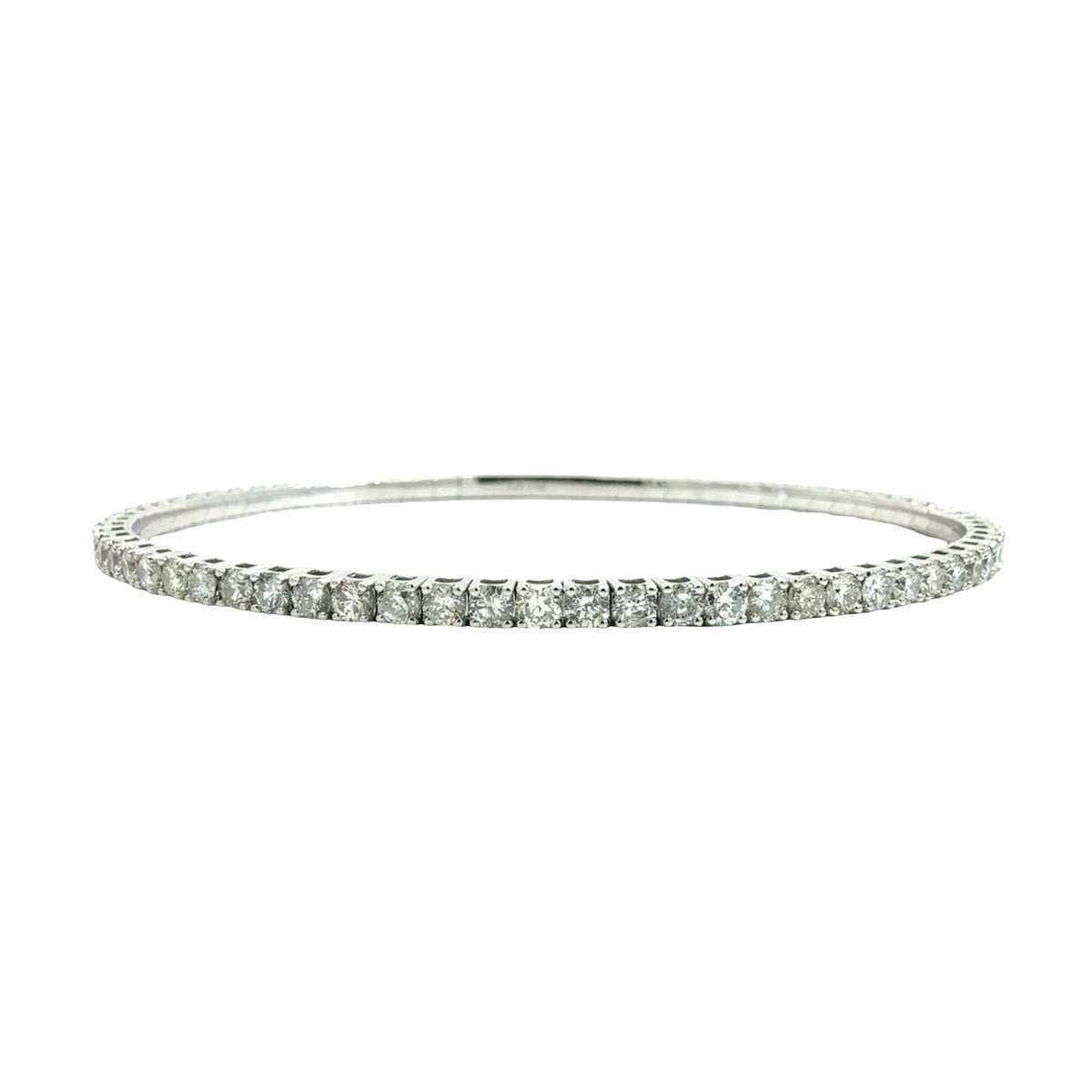 NEW 14k White Gold and 3.47cttw Flex Bangle Tennis Bracelet0