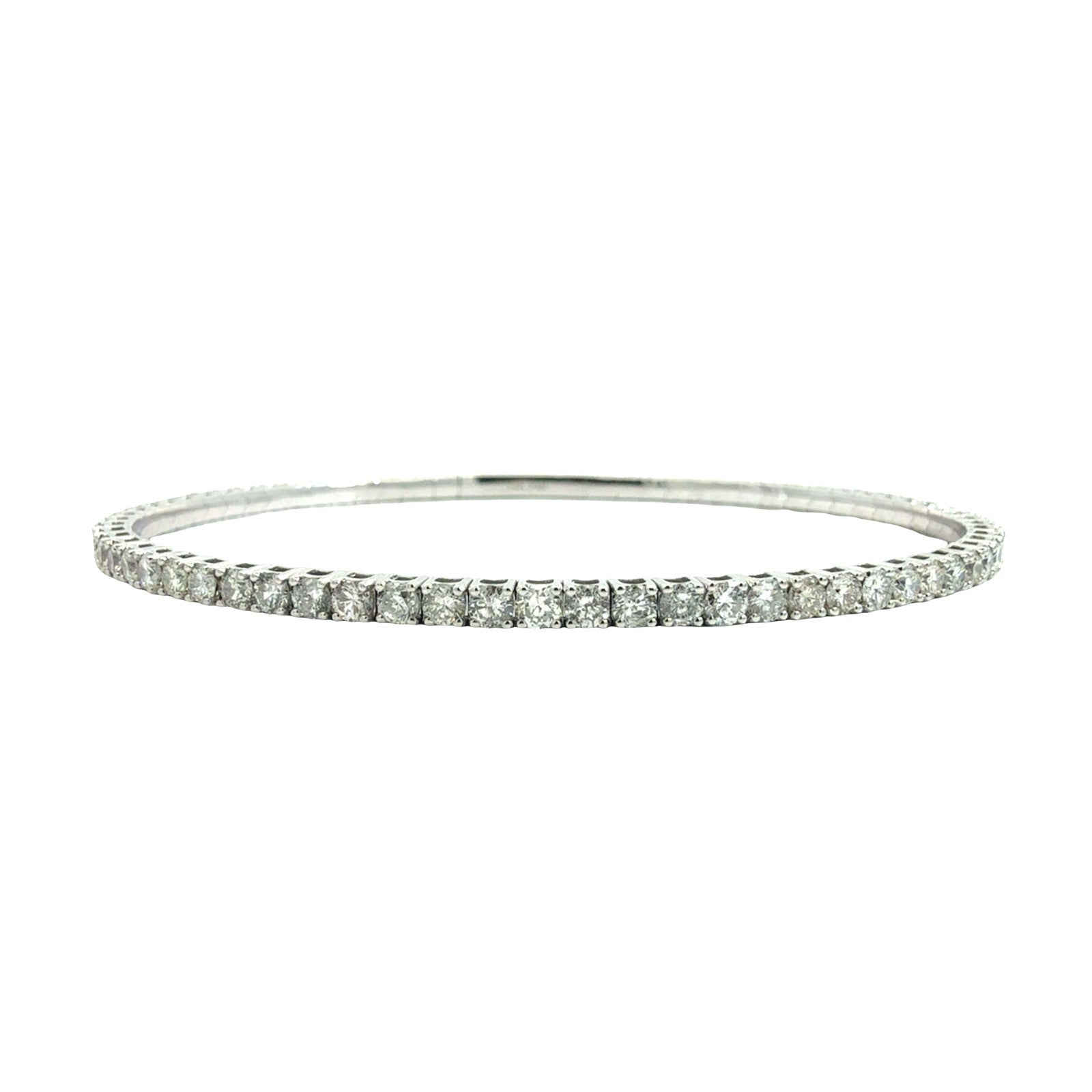 NEW 14k White Gold and 3.47cttw Flex Bangle Tennis Bracelet0