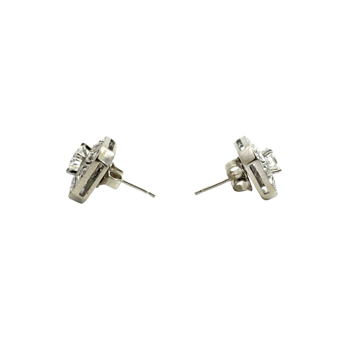 Vintage 14k White Gold 0.70cttw Diamond Stud 0.20cttw Diamond Enhancer Earrings2