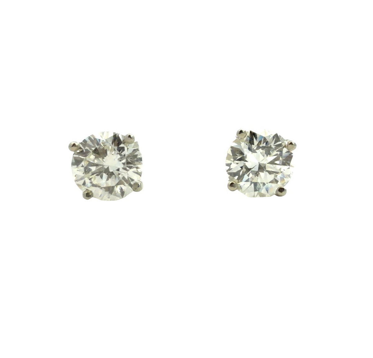 NEW 14k White Gold Round Brilliant 1.83cttw Diamond Stud Earrings0