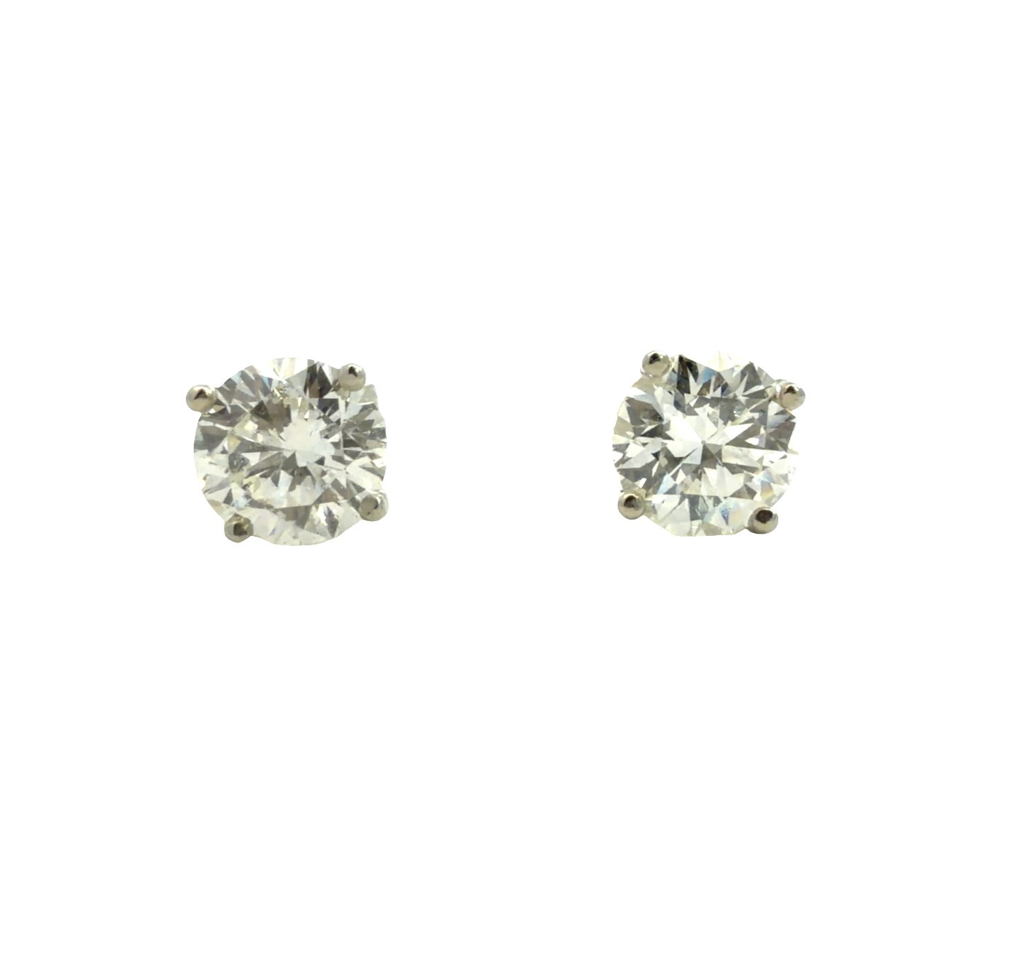 NEW 14k White Gold Round Brilliant 1.83cttw Diamond Stud Earrings0