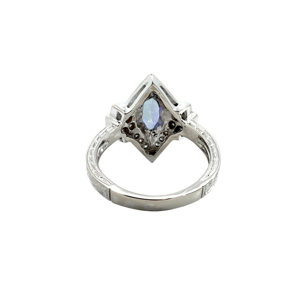 14k White Gold Marquise 1.91tcw Tanzanite 0.29cttw Diamond Art Deco Style Ring3