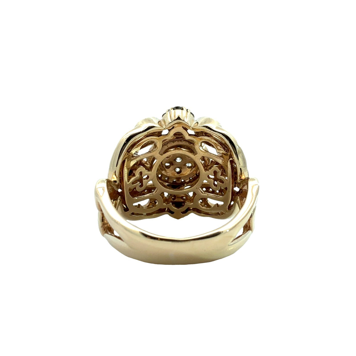 14k Yellow Gold 1.13cttw Diamond Cluster Cocktail Ring3