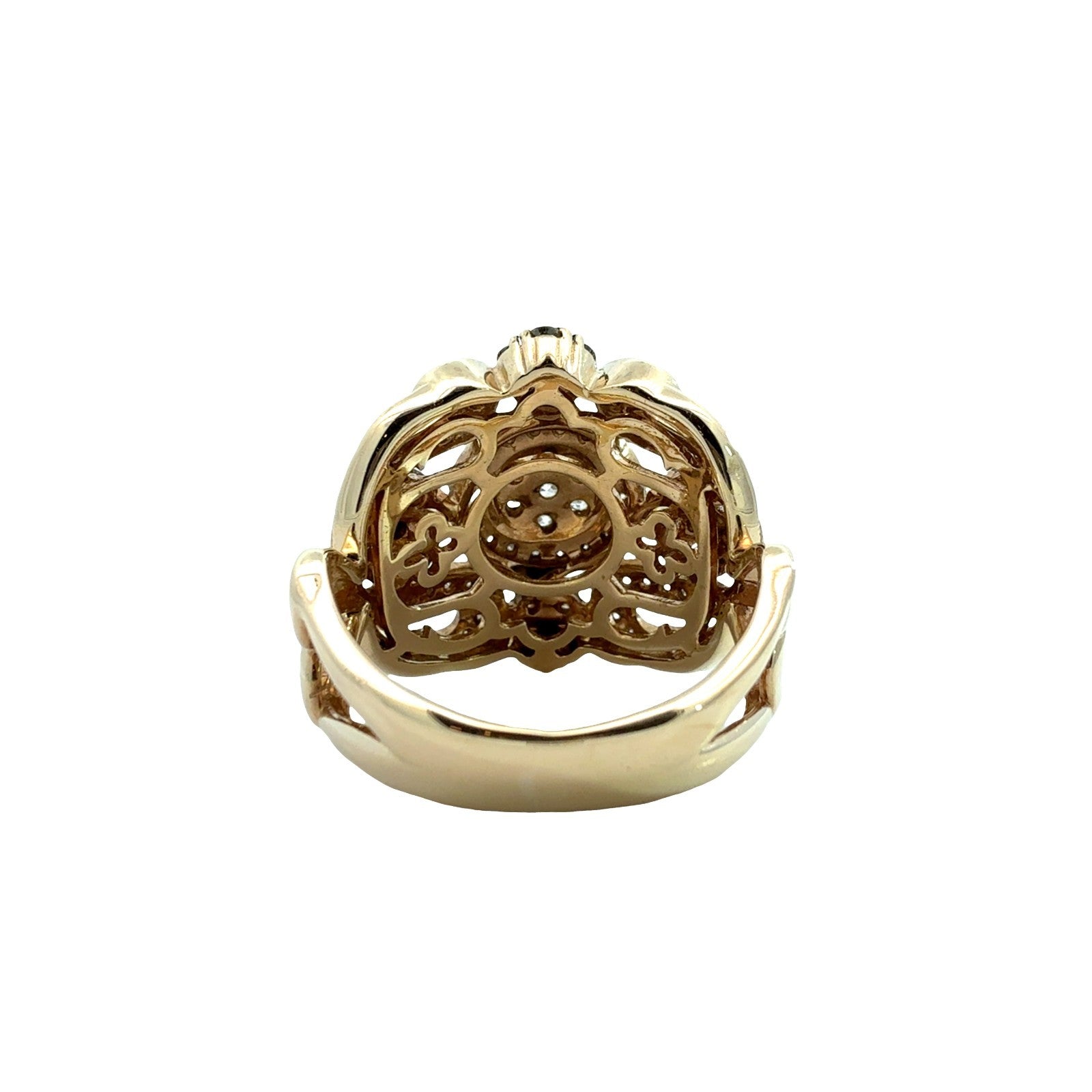 14k Yellow Gold 1.13cttw Diamond Cluster Cocktail Ring3