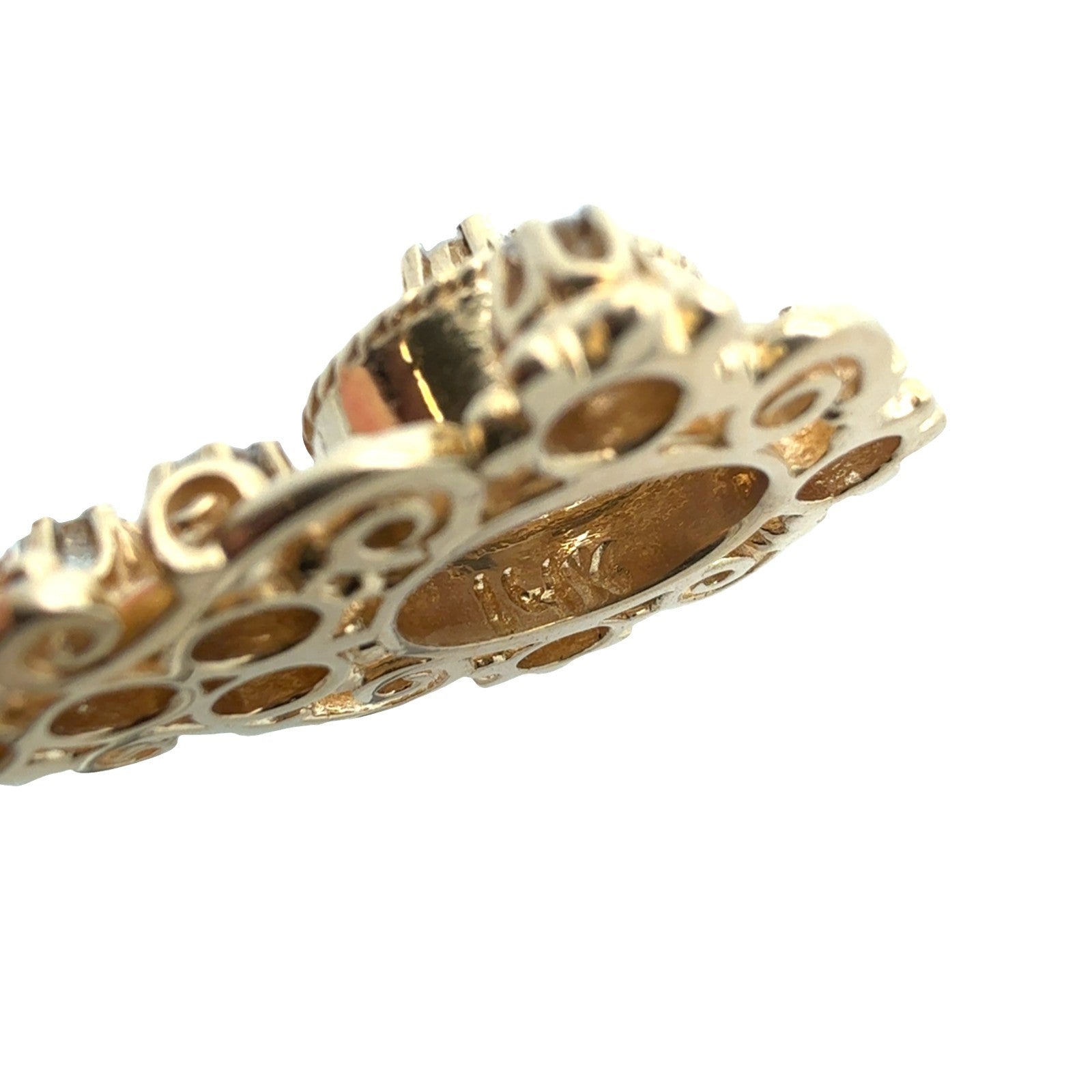 Vintage 14k Yellow Gold Ornate 0.55cttw Diamond Pendant7