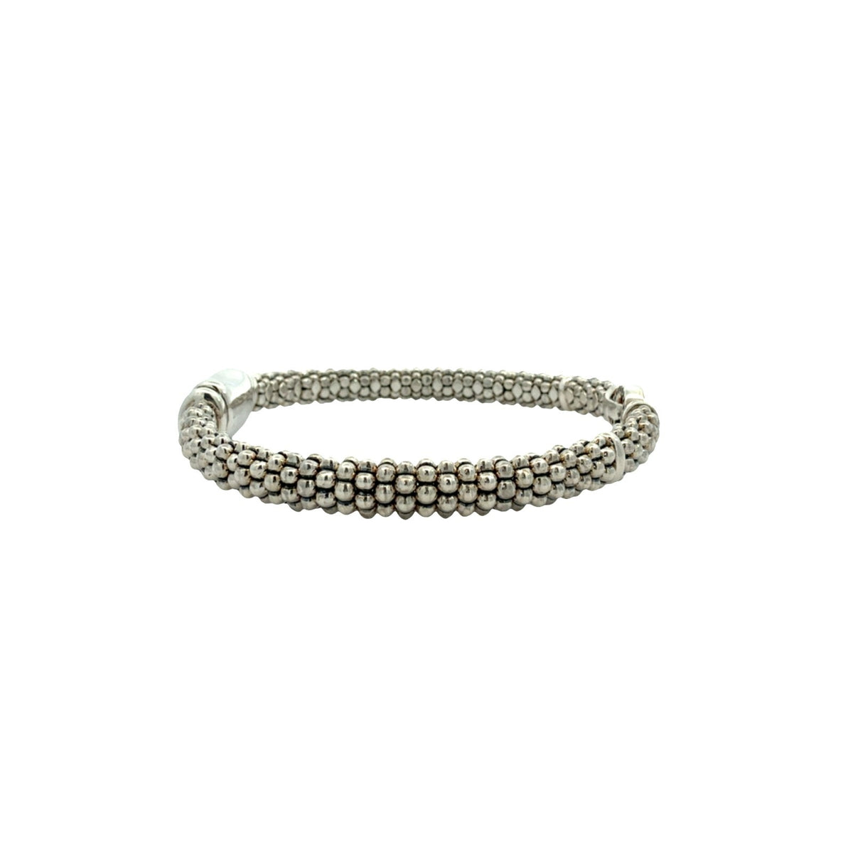 LAGOS Enso Circle Caviar Sterling Silver Bracelet Medium 6.5"1
