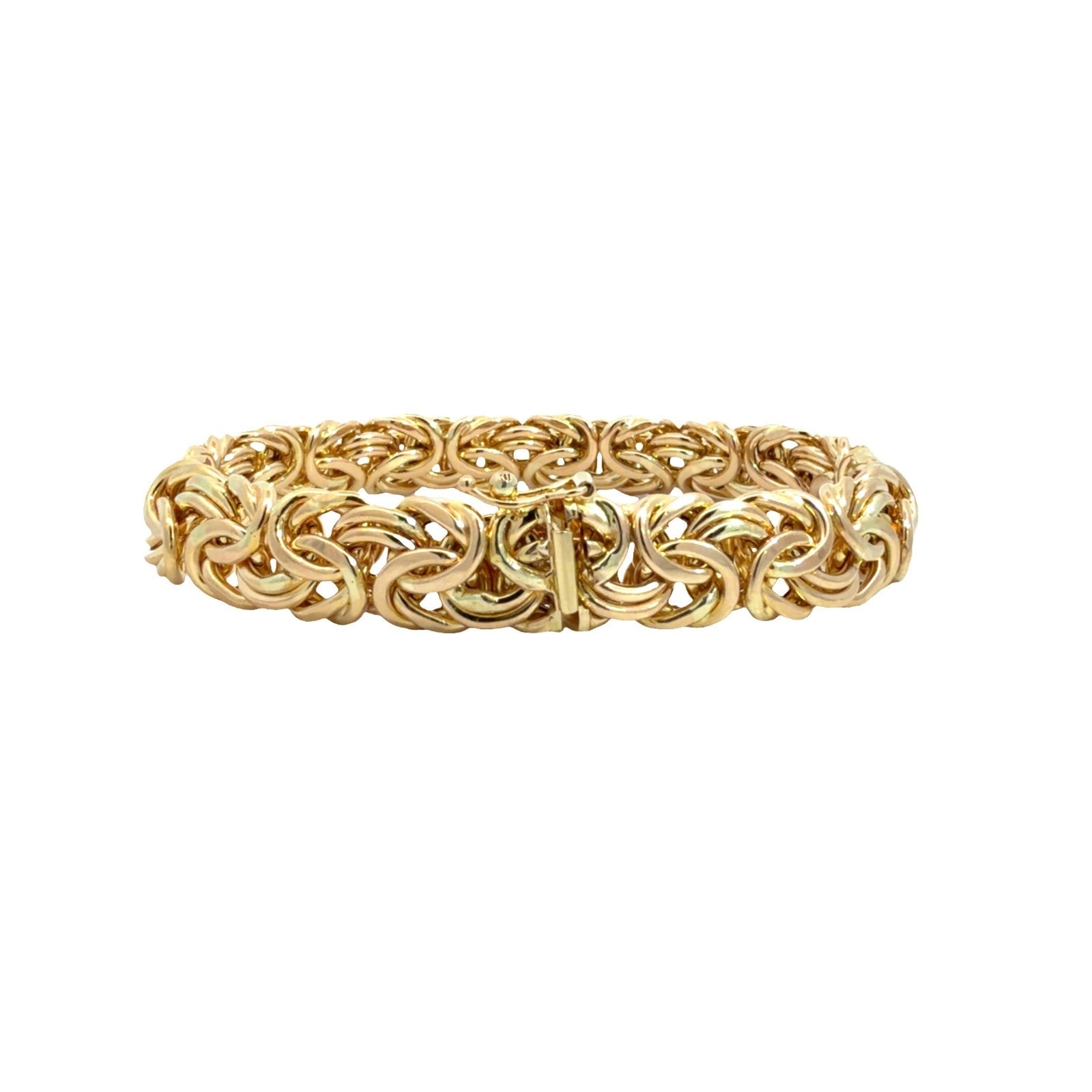 14k Yellow Gold Woven Byzantine Chain Bracelet 7.5"0