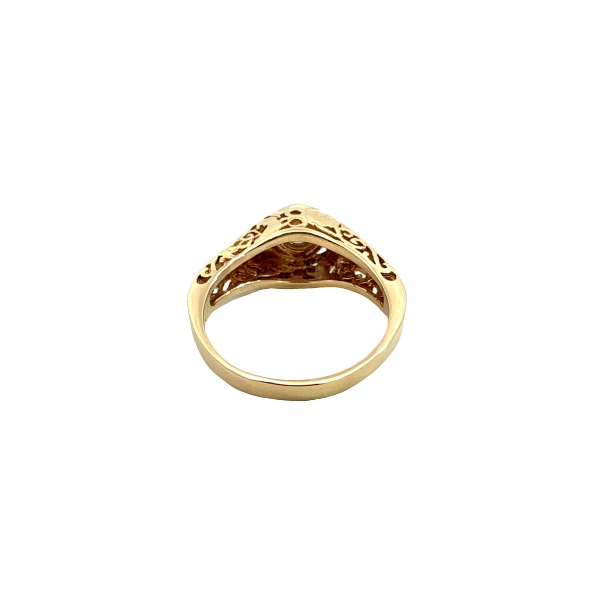 Vintage 14k Yellow Gold Euro-Cut 0.76cttw Diamond Filigree Engagement Ring4