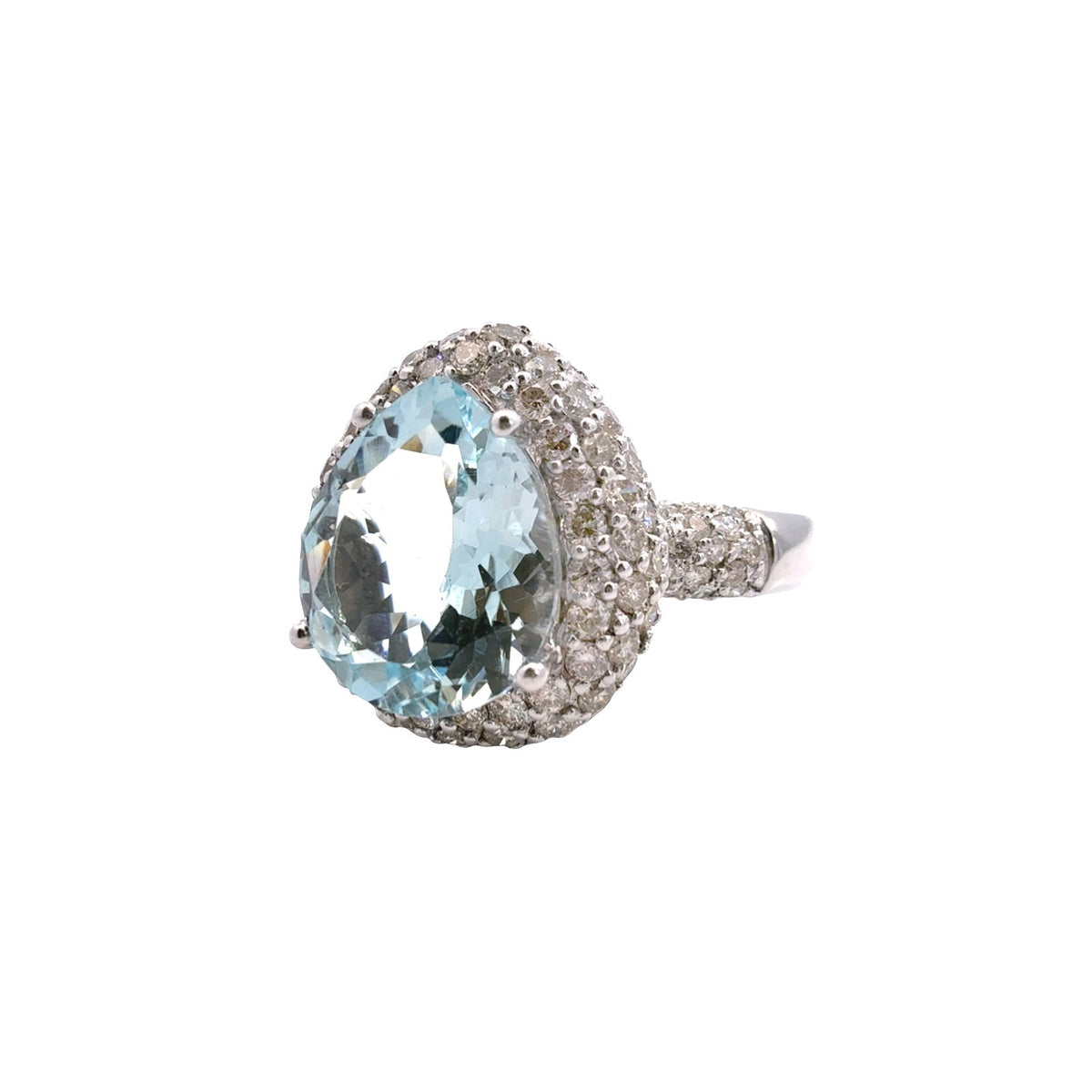 Le Vian 14k White Gold 3.60tcw Aquamarine 1.73cttw Diamond Halo Cocktail Ring1