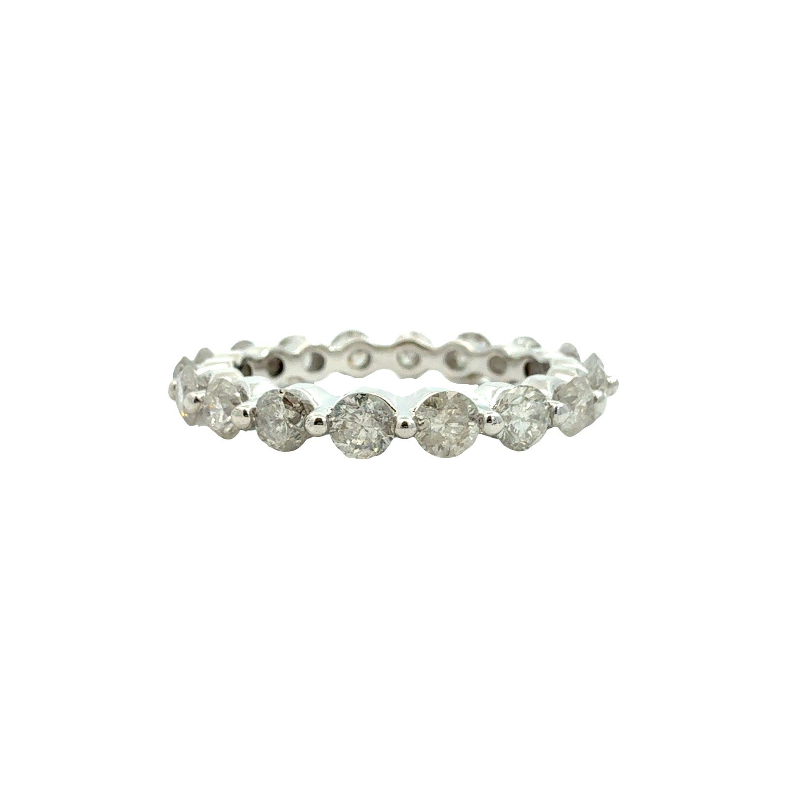 14k White Gold 1.80cttw Diamond Eternity Band Ring Size 62