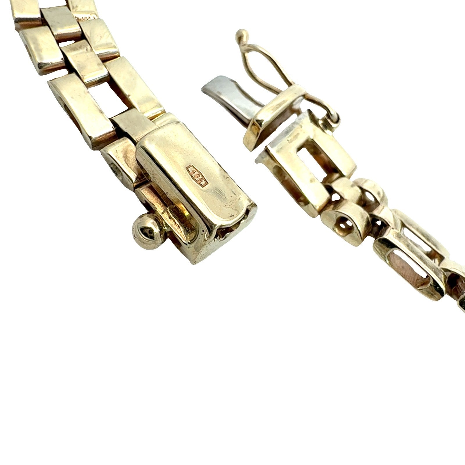 14k Yellow Gold Men's Interlocking Link Chain Bracelet6