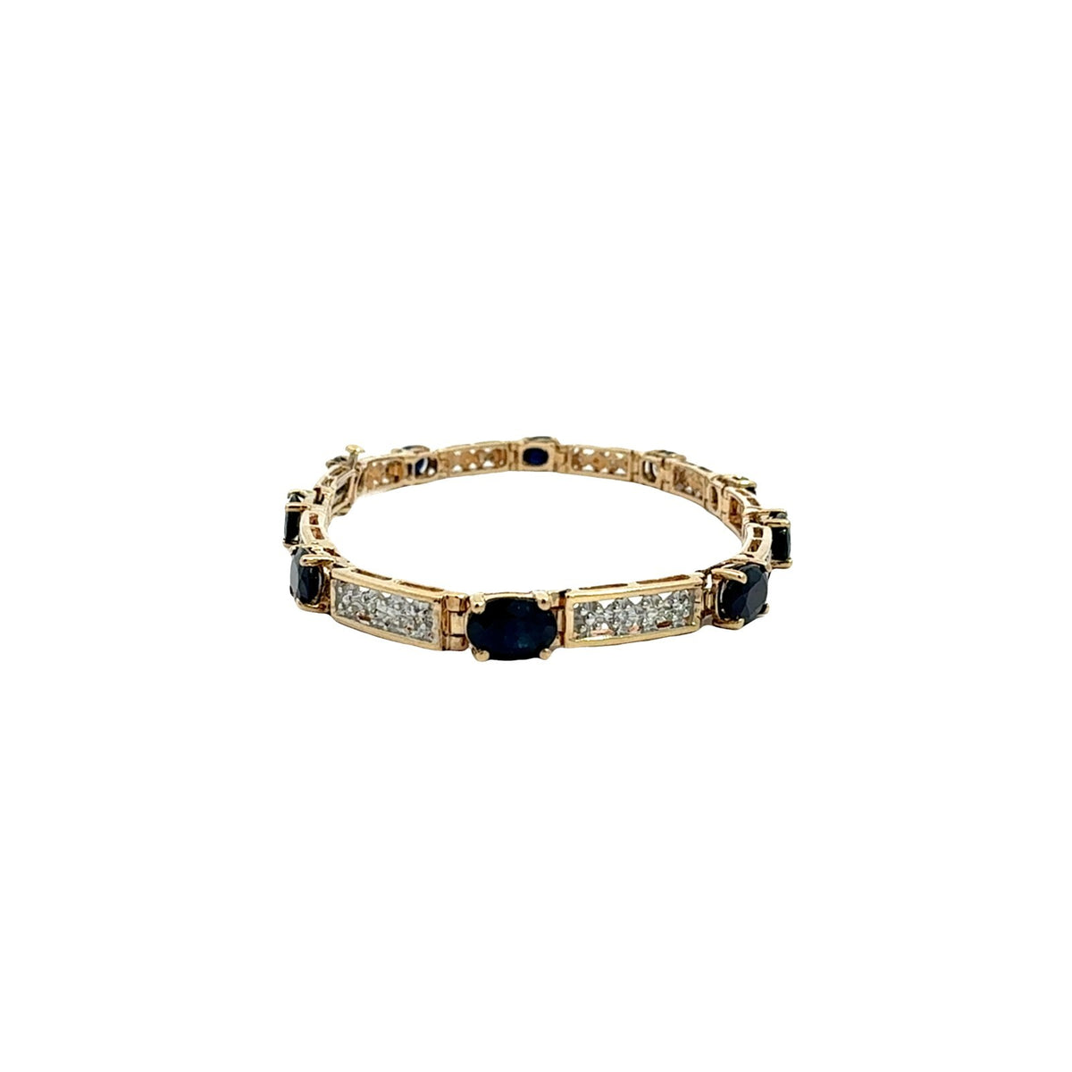 10k Yellow Gold 5.48cttw Sapphire and 0.13cttw Diamond Bracelet4