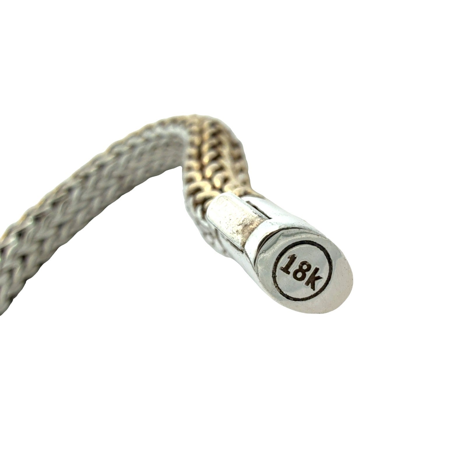 John Hardy Sterling Silver 18k Yellow Gold Accent Woven Chain Bracelet XL6