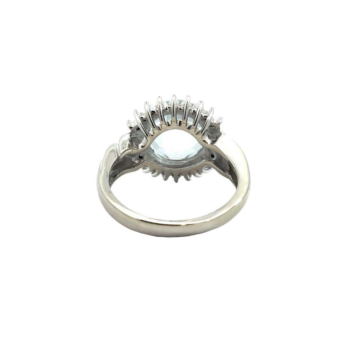Vintage 14k White Gold 7.62tcw Topaz & 0.09cttw Damond Halo Cocktail Ring3