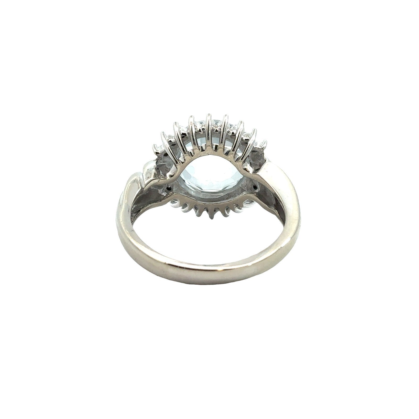 Vintage 14k White Gold 7.62tcw Topaz & 0.09cttw Damond Halo Cocktail Ring3