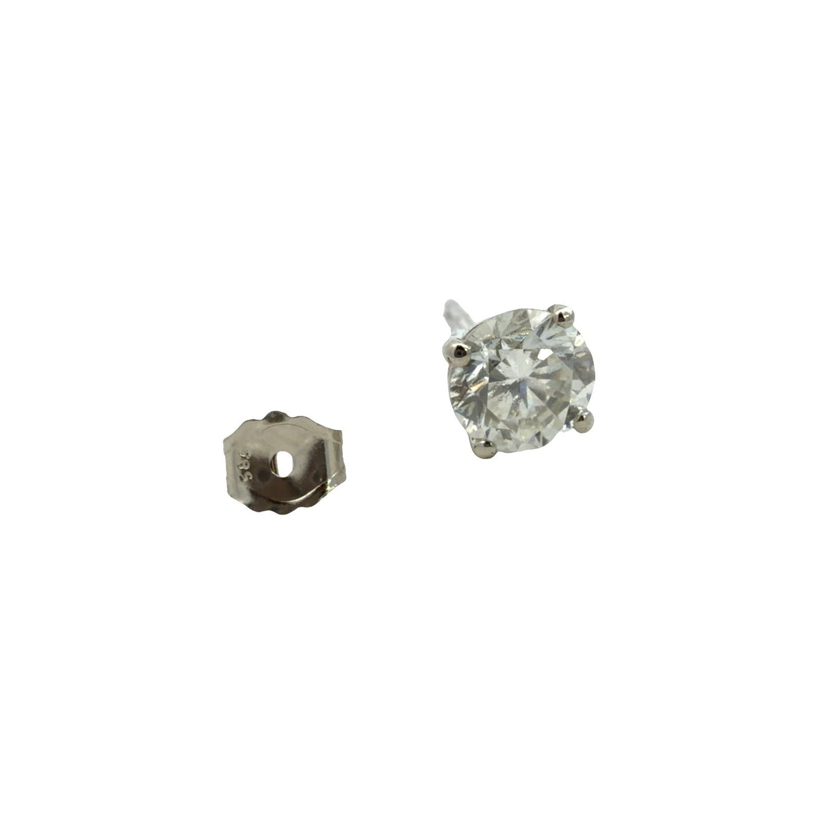 NEW 14k White Gold Round Brilliant 1.49cttw Diamond Stud Earrings3