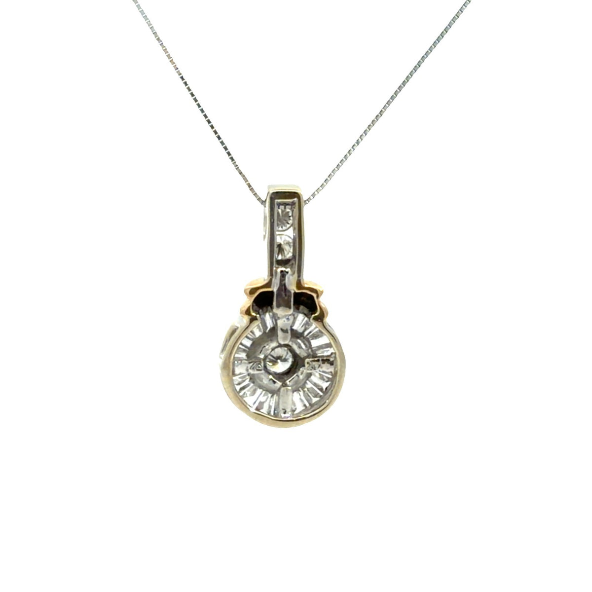 14k Yellow Gold White Gold and 0.87ctw Diamond Pendant Necklace1