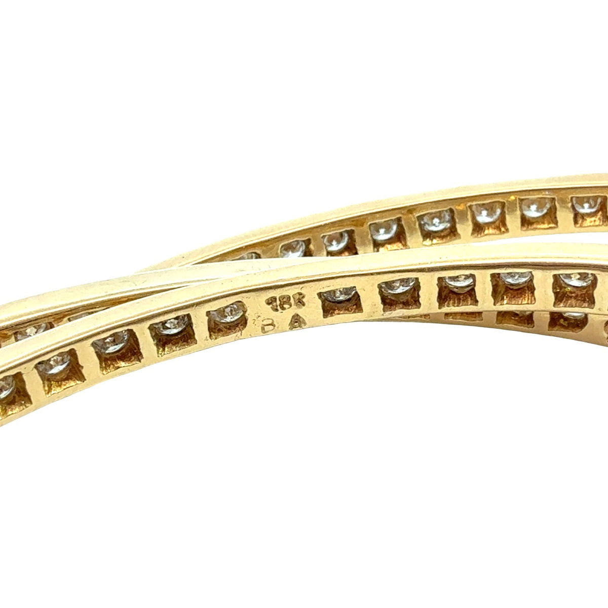 18k Yellow Gold 6.60cttw Diamond Triple Interlocking Bangles 8"5