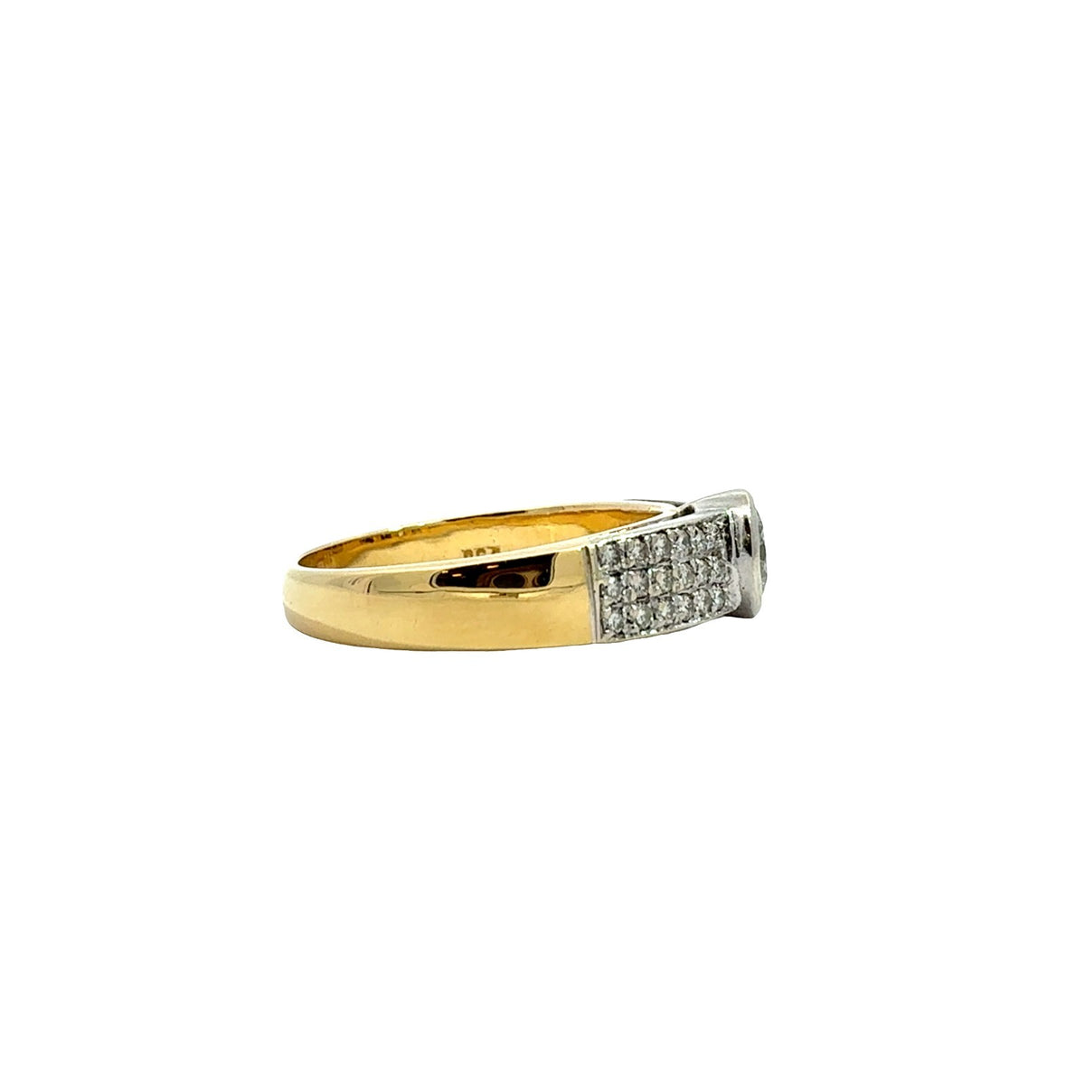 18k Multi-Tone Gold Bezel Set 1.07cttw Diamond Ring2