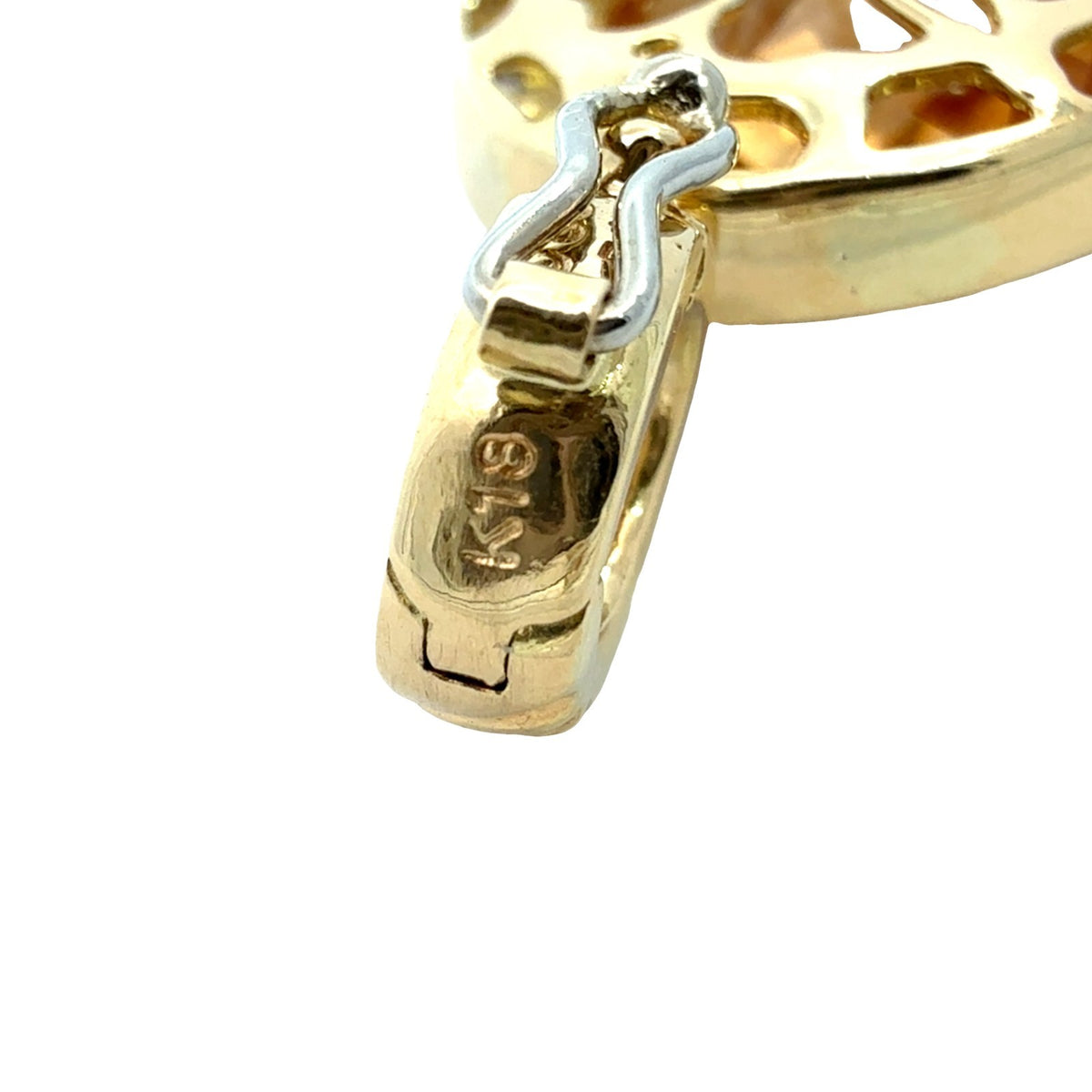 18k Multi-Tone Gold 5.14tcw Citrine with 0.34cttw Diamond Halo Pendant9