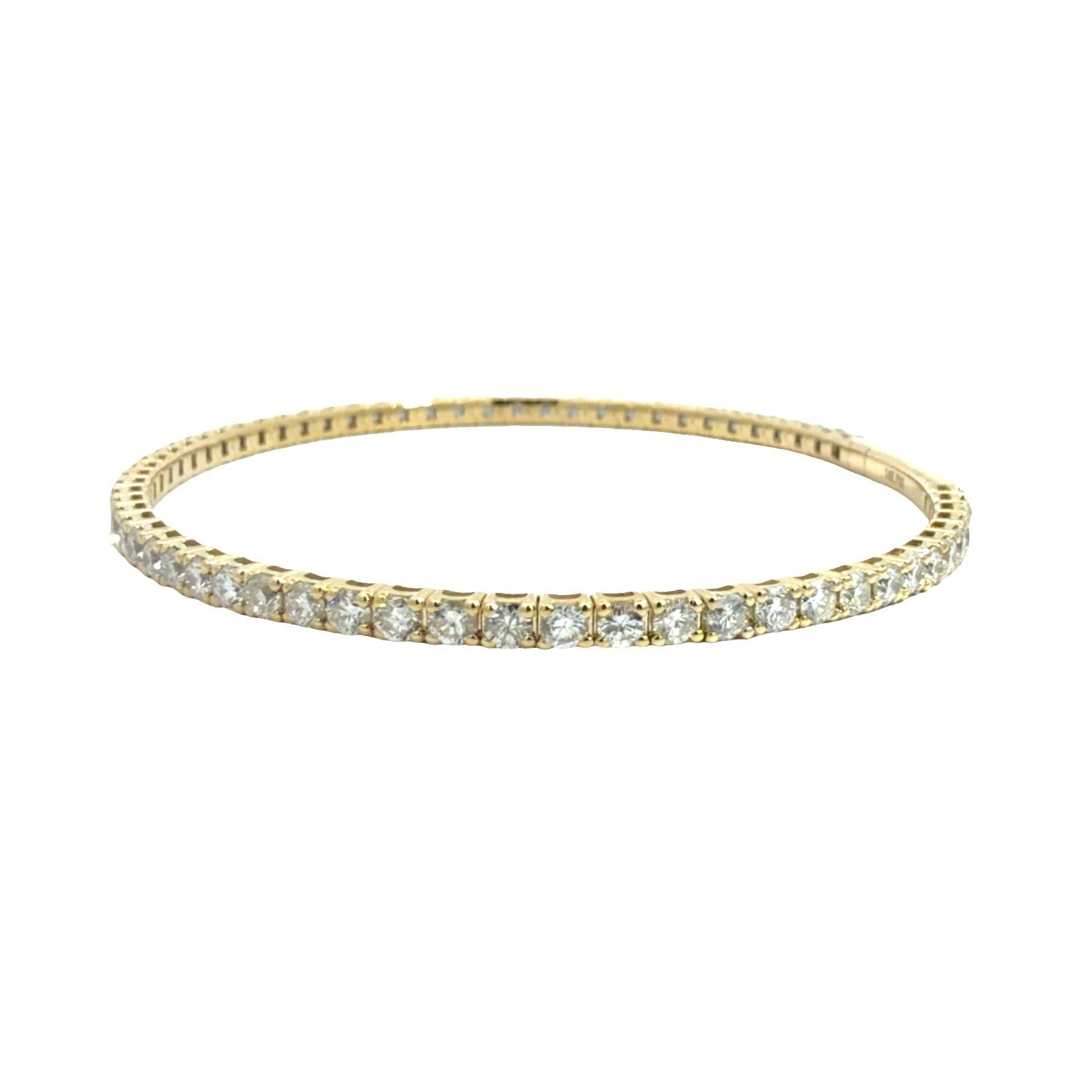 The Jewel Box 14k Yellow Gold 3.37ctw Diamond Flex Bangle Tennis Bracelet0