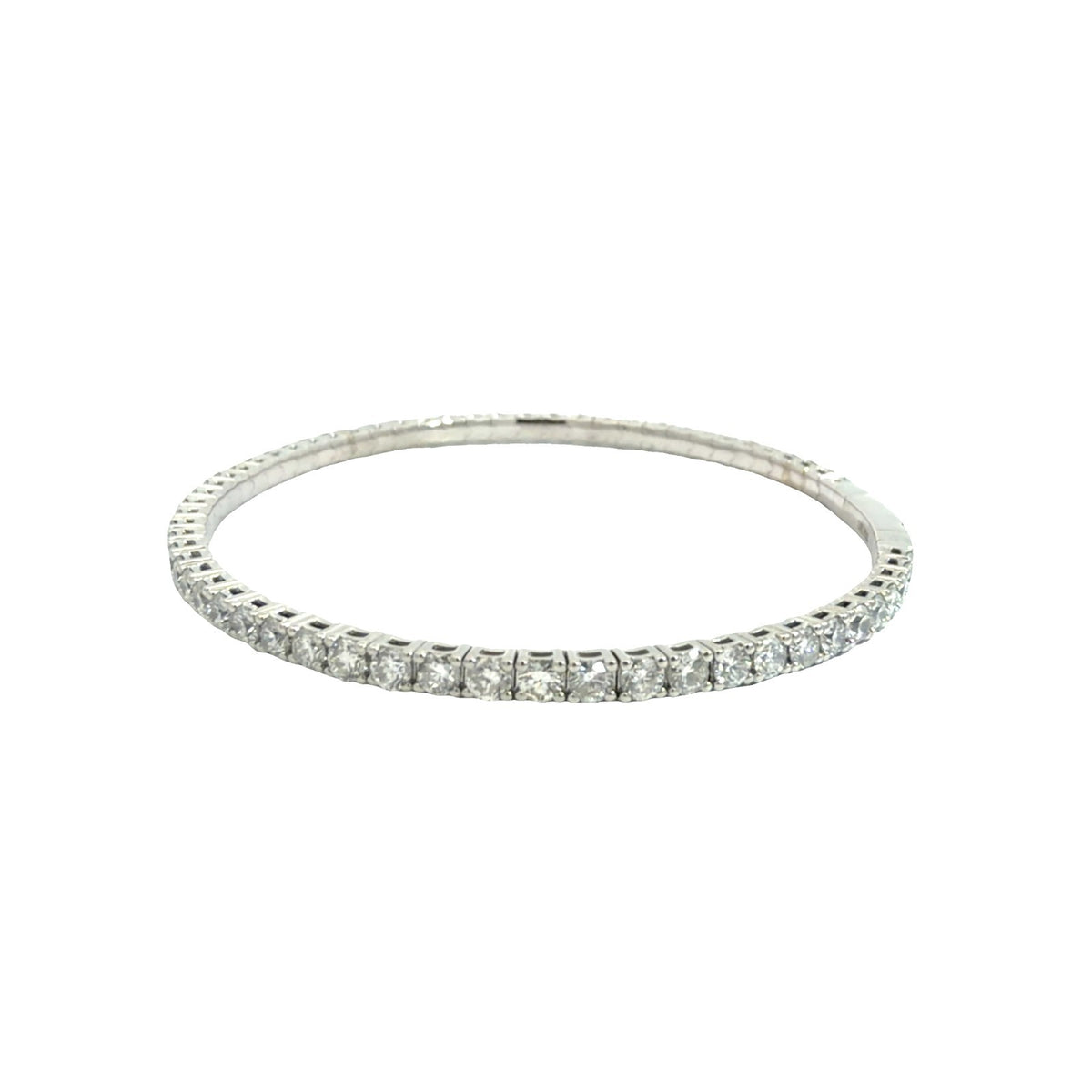 The Jewel Box 14k White Gold 3.72ctw Diamond Flex Bangle Bracelet4