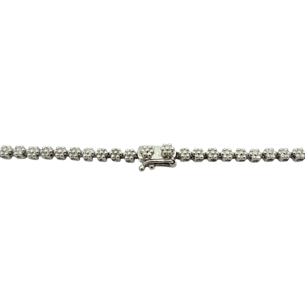 14k White Gold Graduated 2.30cttw Diamond Cluster Statement Necklace 18"4
