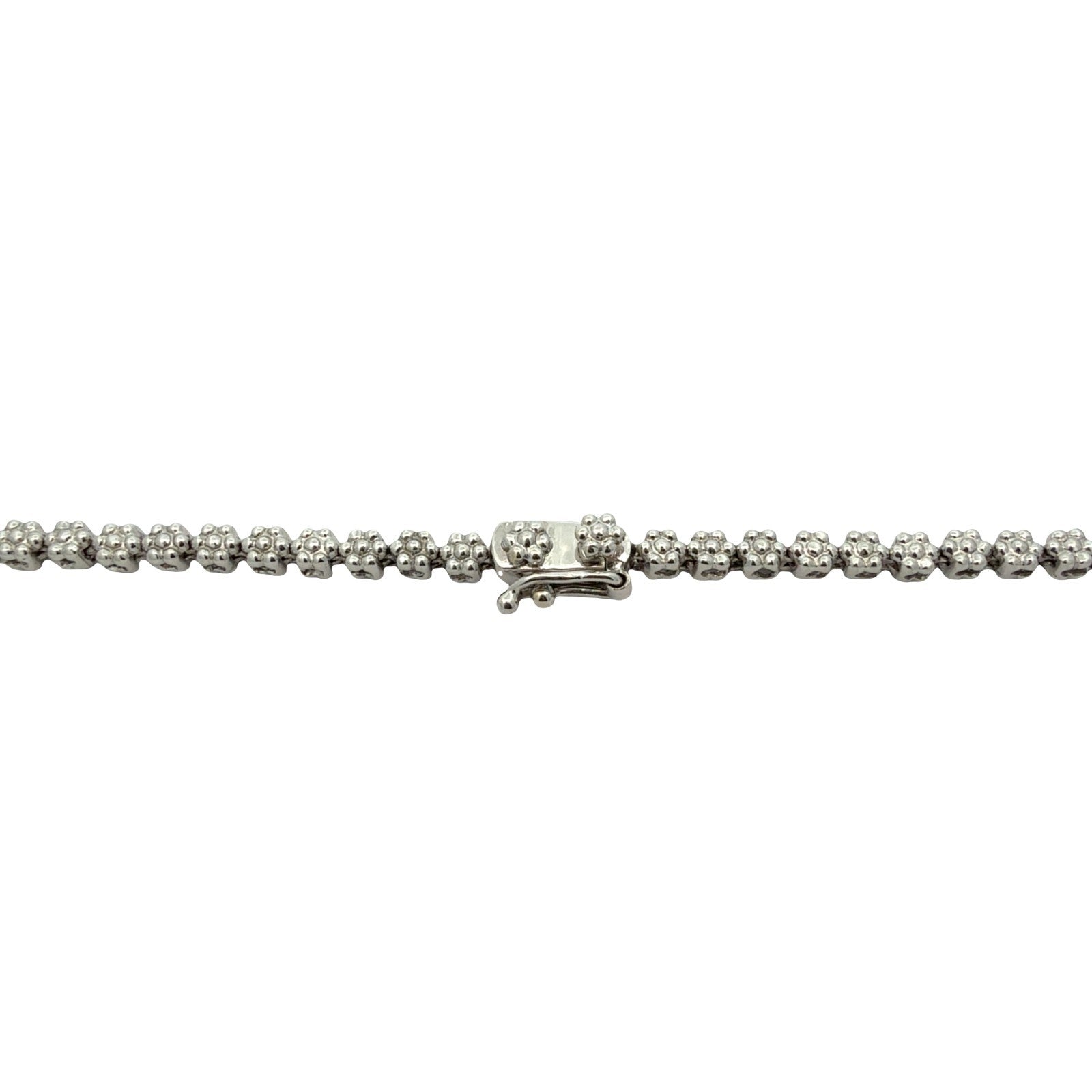14k White Gold Graduated 2.30cttw Diamond Cluster Statement Necklace 18"4