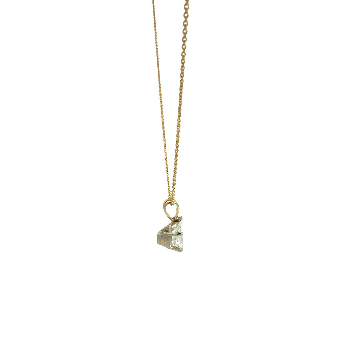 14k Yellow Gold Two-Tone Pear-Shaped 1.93tcw Diamond Solitaire Pendant Necklace2