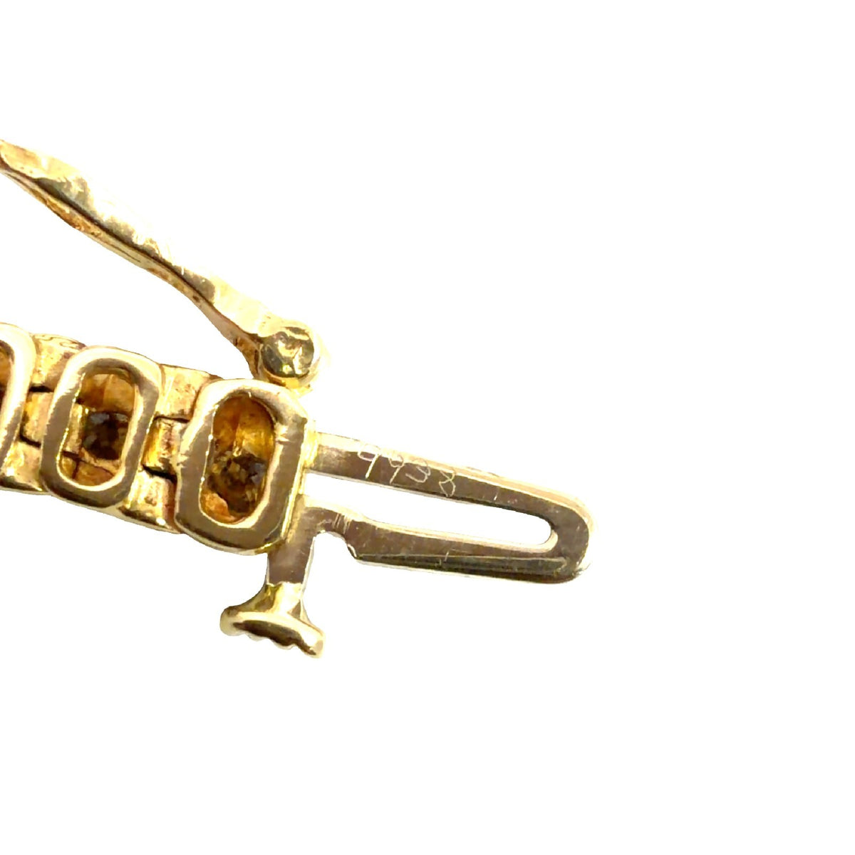 Stamped 14k Yellow Gold Half Bezel 3.30cttw Diamond Tennis Bracelet 7"6