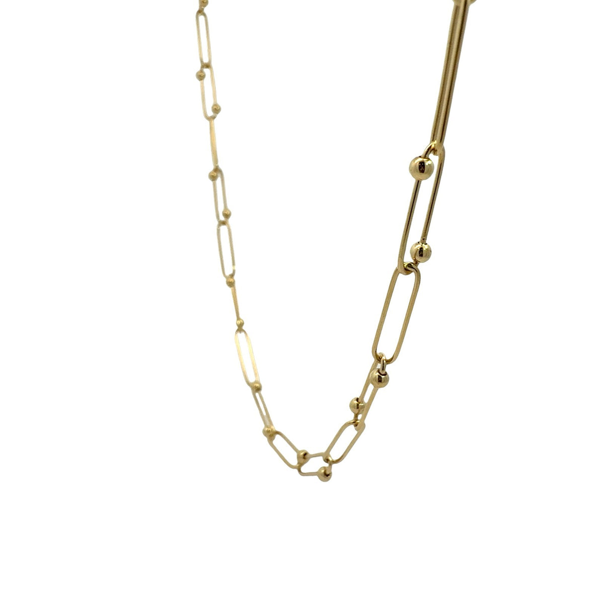 Roberto Coin 18k Yellow Gold Beaded Paperclip Chain Necklace4