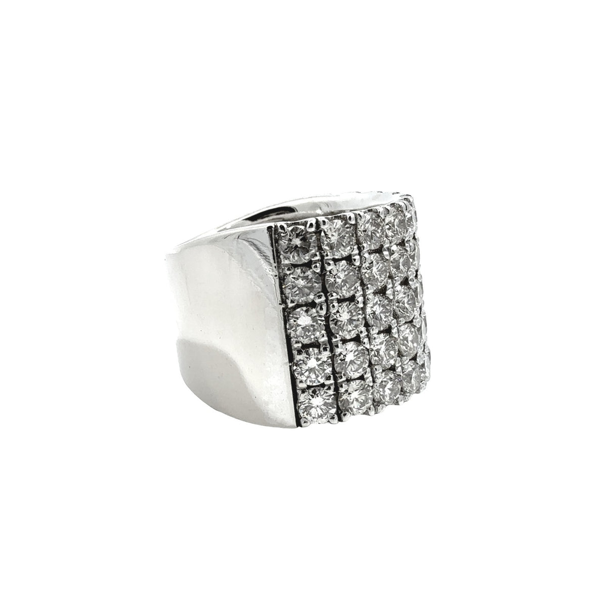14k White Gold Five-Row 4.75cttw Diamond Band Ring4