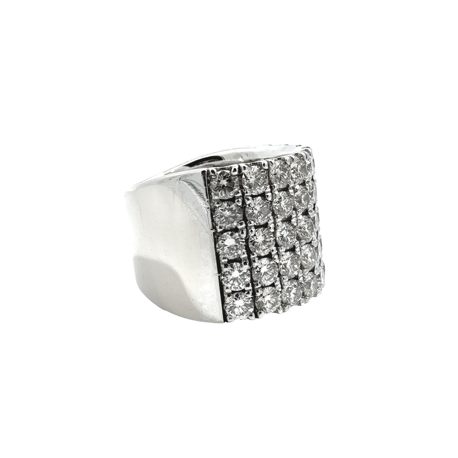 14k White Gold Five-Row 4.75cttw Diamond Band Ring4