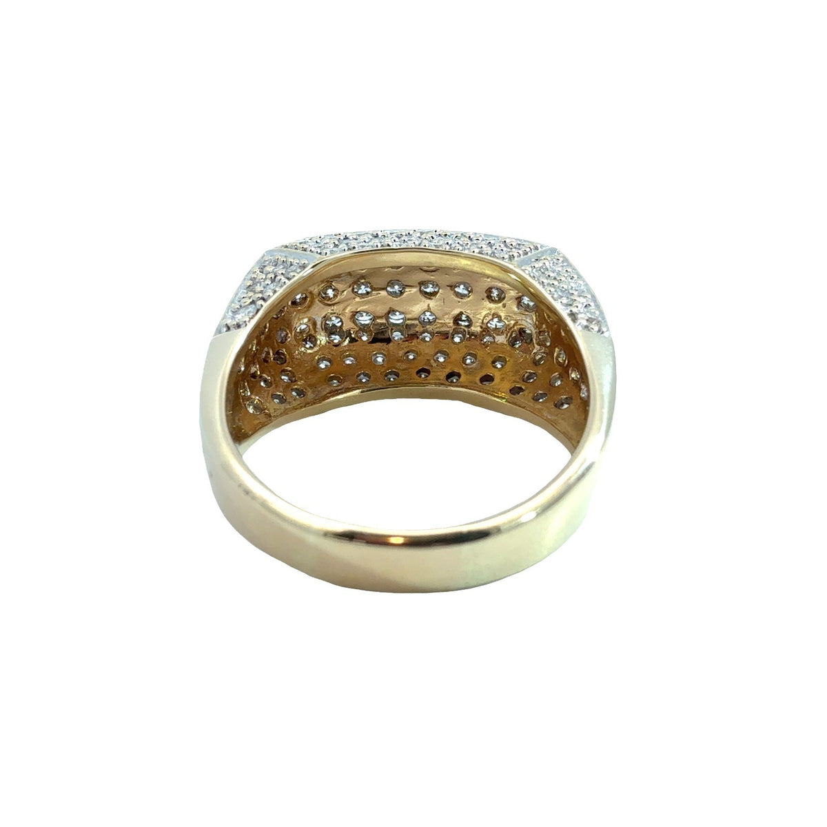 14k Yellow Gold and 1.71ctw Pavé Diamond Dome Cocktail Ring Size 6.753